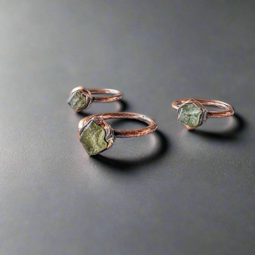 Raw Chrome Diopside Ring - Electroformed | Handmade by Blackbird & Sage
