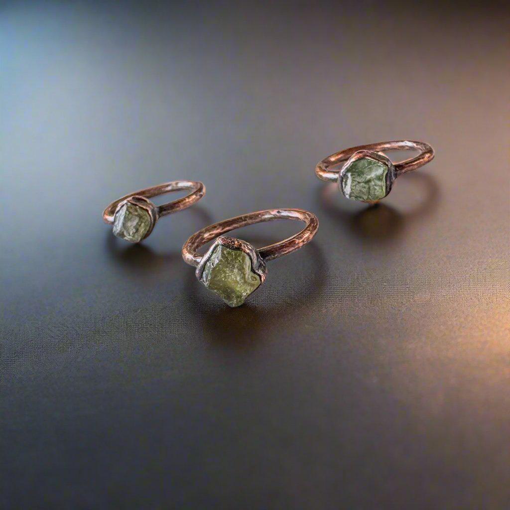 Raw Chrome Diopside Ring - Electroformed | Handmade by Blackbird & Sage