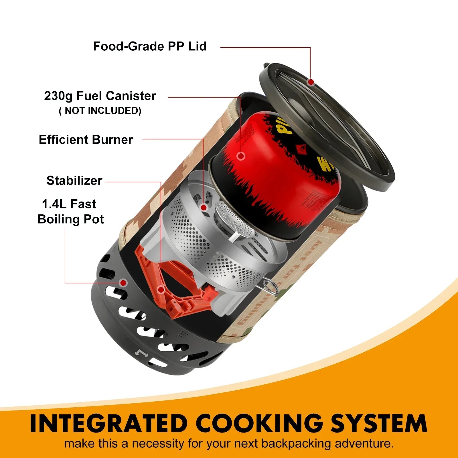 1.4L Backpacking Stove Cooking System - Glow Haven