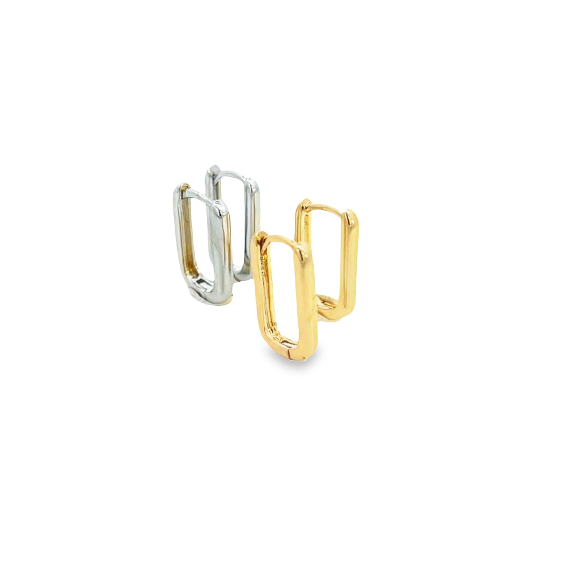 Rectangle Hoops Earrings (L376)
