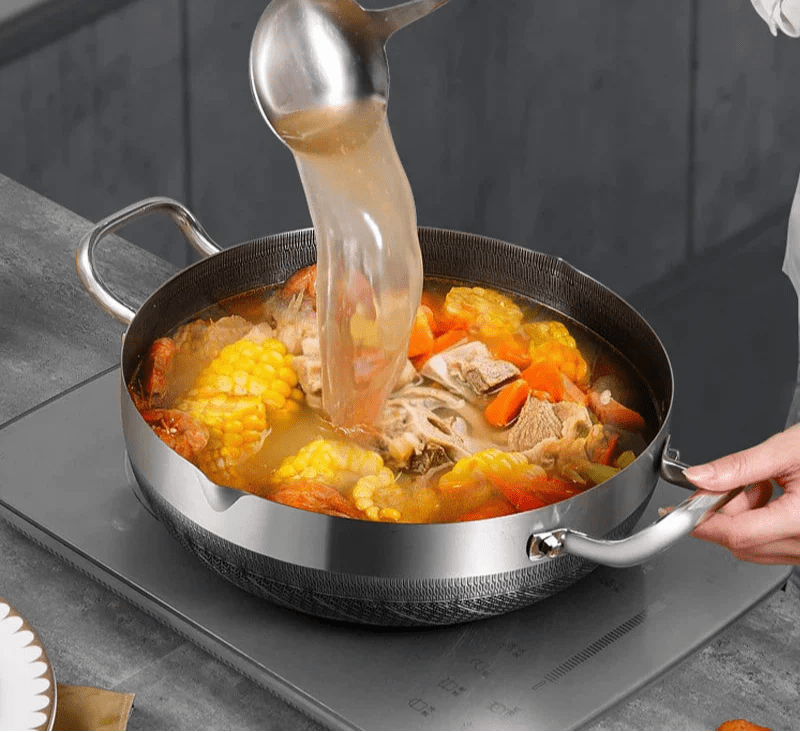 30cm Stainless Steel Non - Stick Frying Pan with Glass Lid Silver - Glow Haven