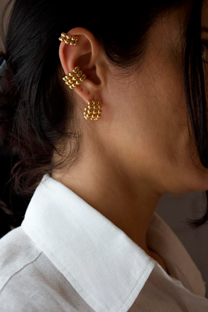 2 Strand Beaded Ear Cuff (L339)