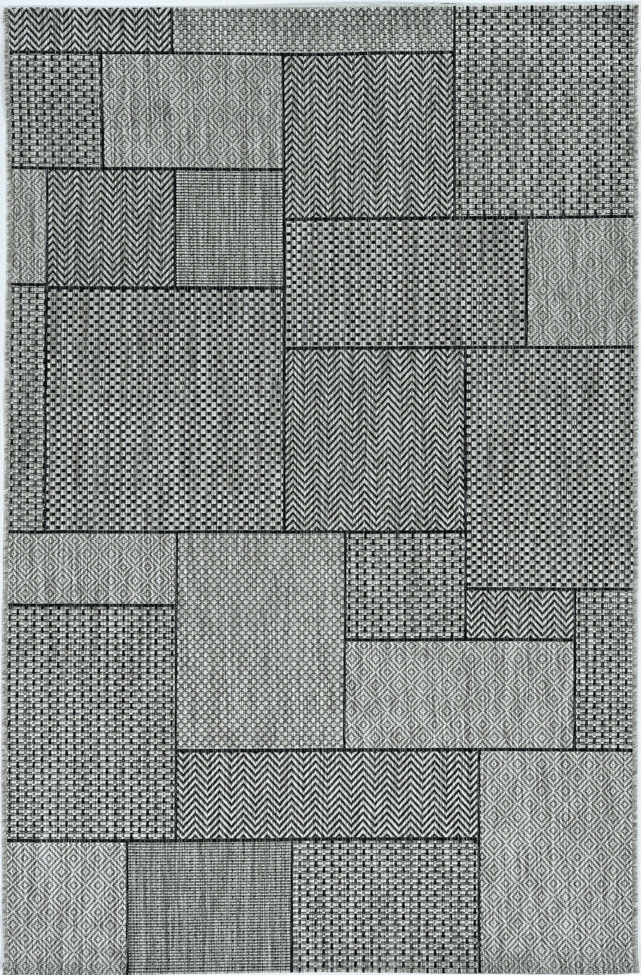 8' Gray Southwestern Indoor Outdoor Area Rug