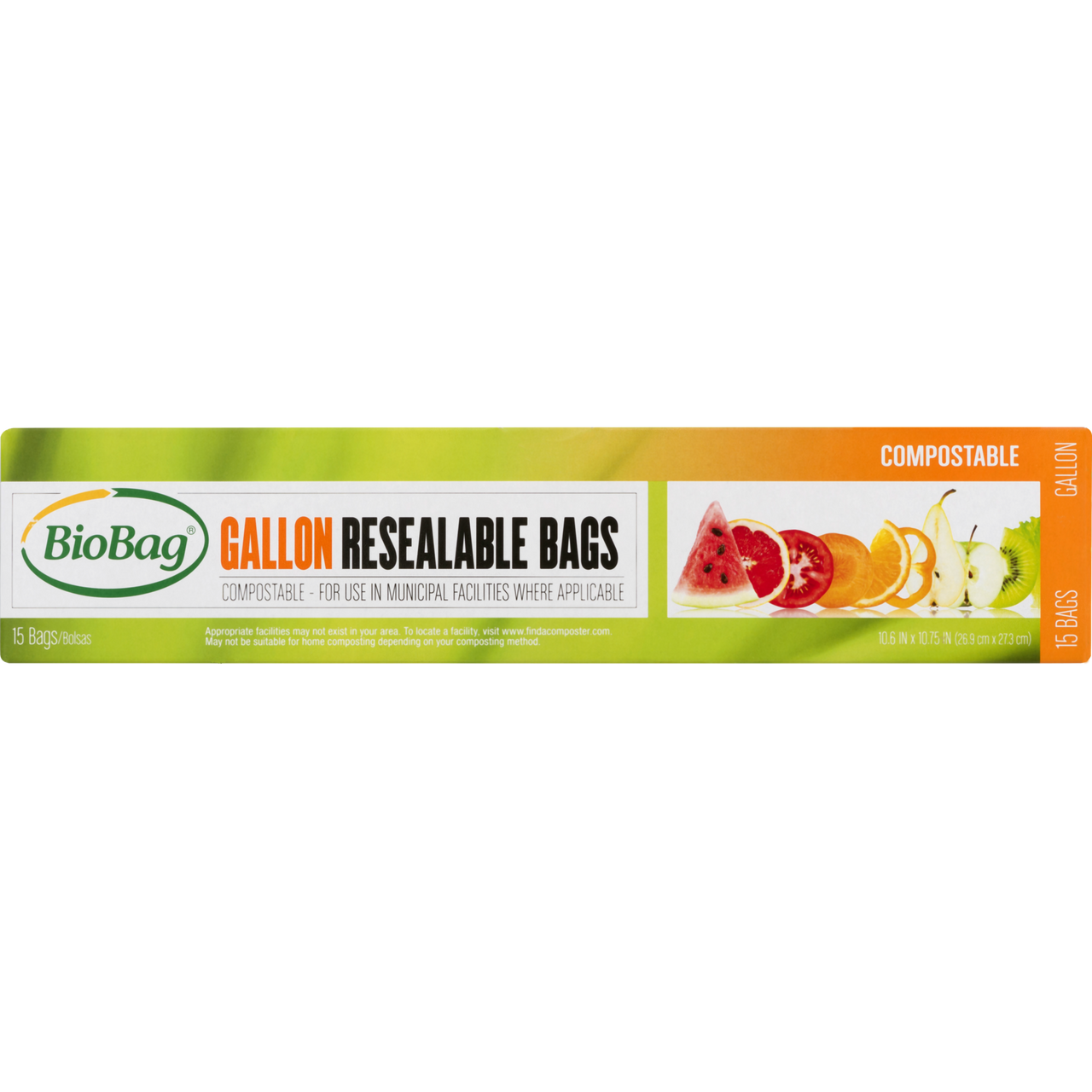 BIOBAG GALLON RESEAL BAG ( 12 X 15 CT   )