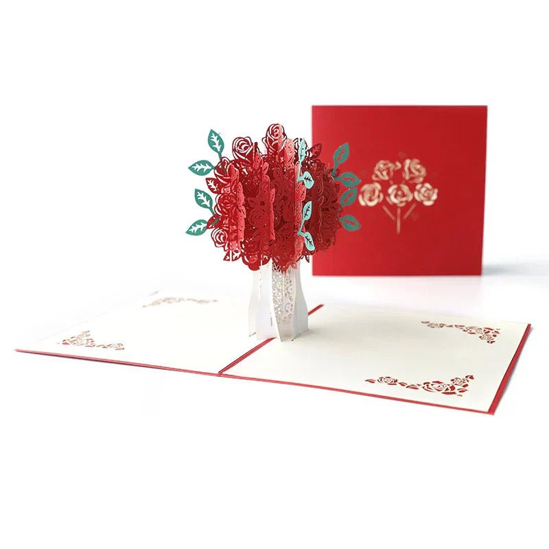 3D Pop - Up Rose Greeting Card for Special Occasions - Glow Haven