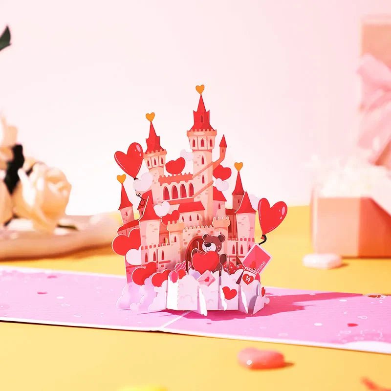 3D Pop Up Valentine's Day Greeting Card Love Bear Rose - Glow Haven