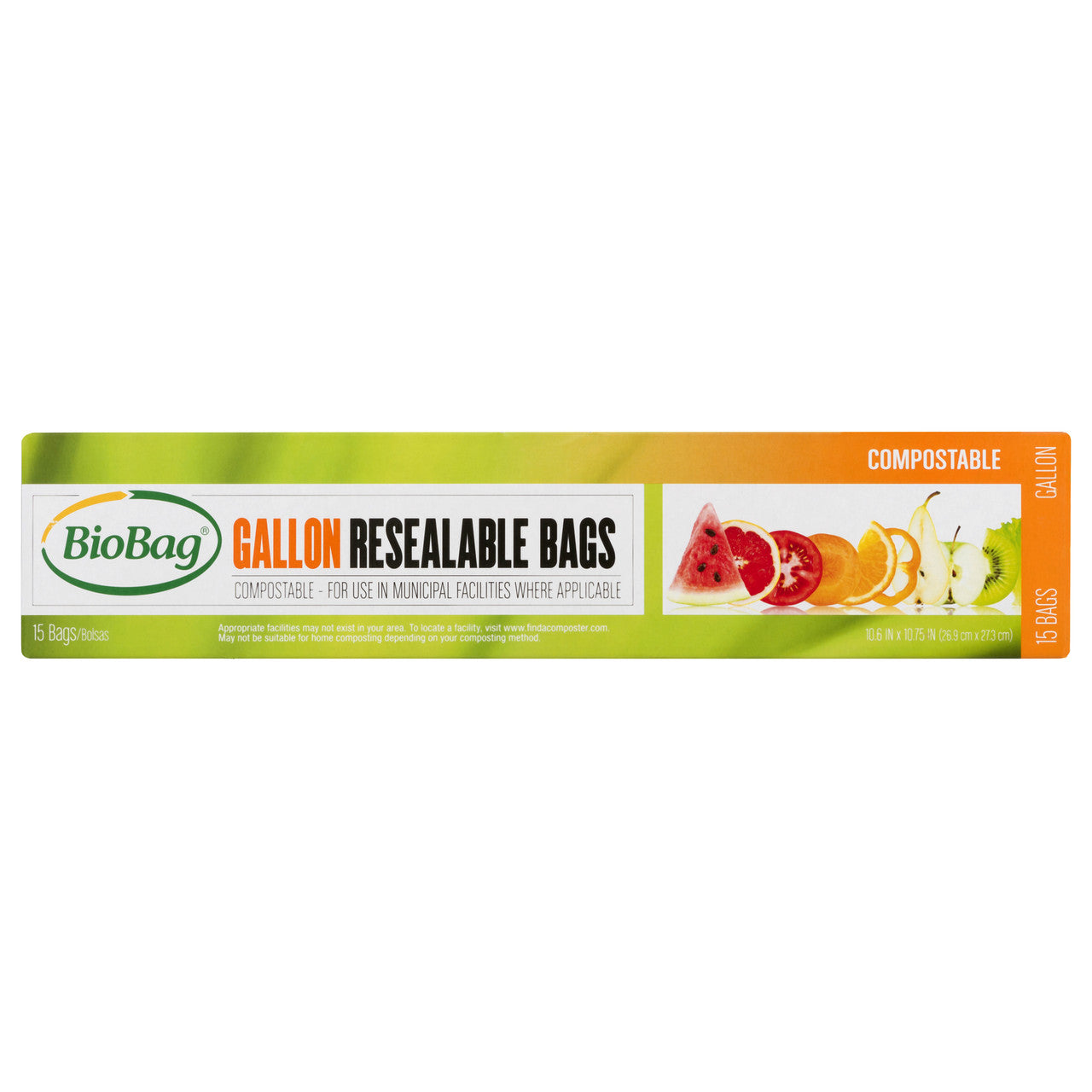 BIOBAG GALLON RESEAL BAG ( 12 X 15 CT   )