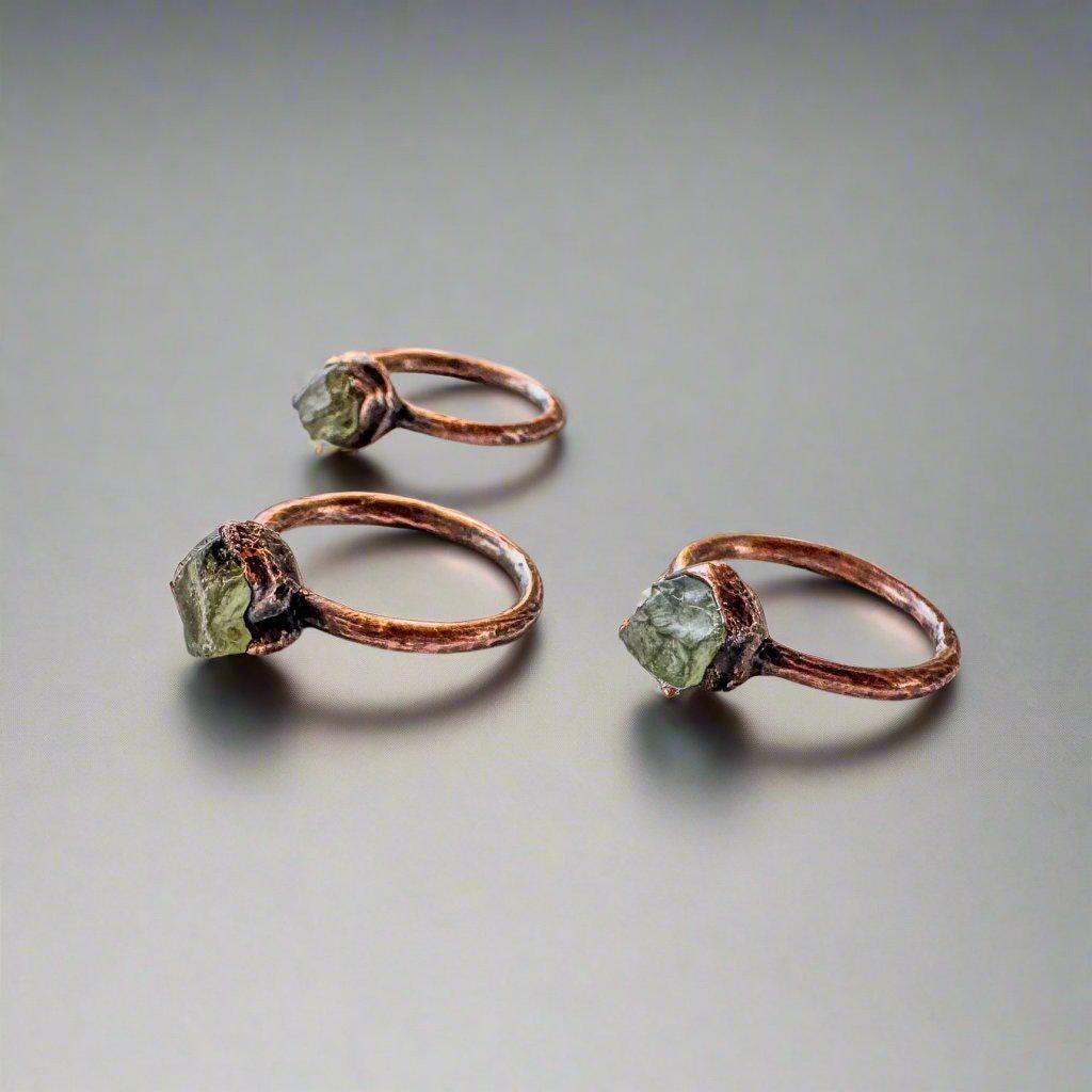 Raw Chrome Diopside Ring - Electroformed | Handmade by Blackbird & Sage