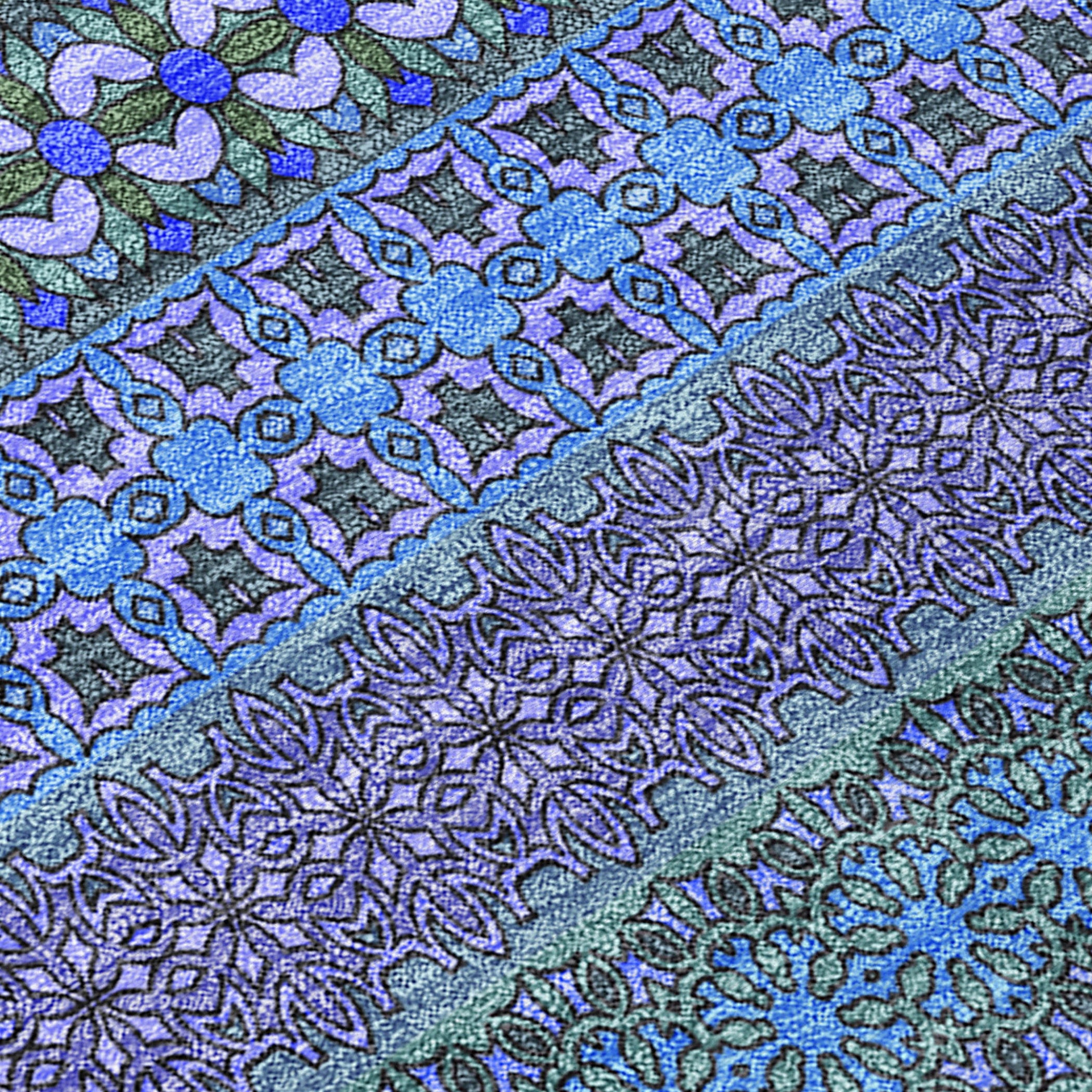 5' X 8' Blue and Green Striped Washable Non Skid Indoor Outdoor Area Rug