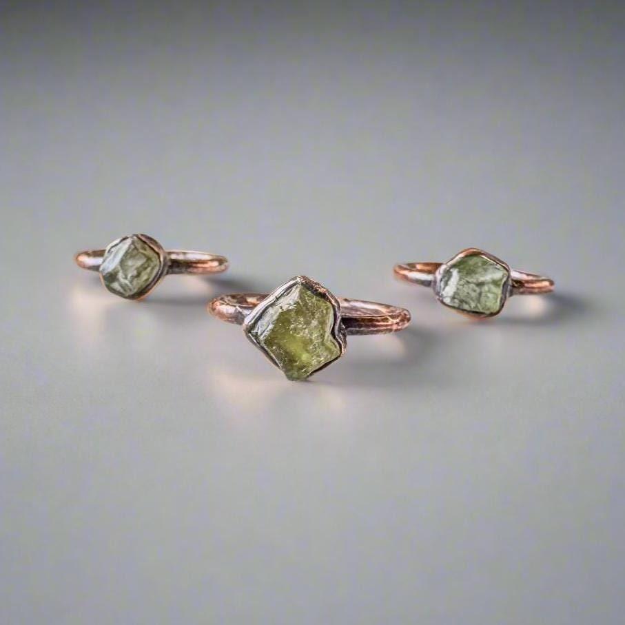 Raw Chrome Diopside Ring - Electroformed | Handmade by Blackbird & Sage