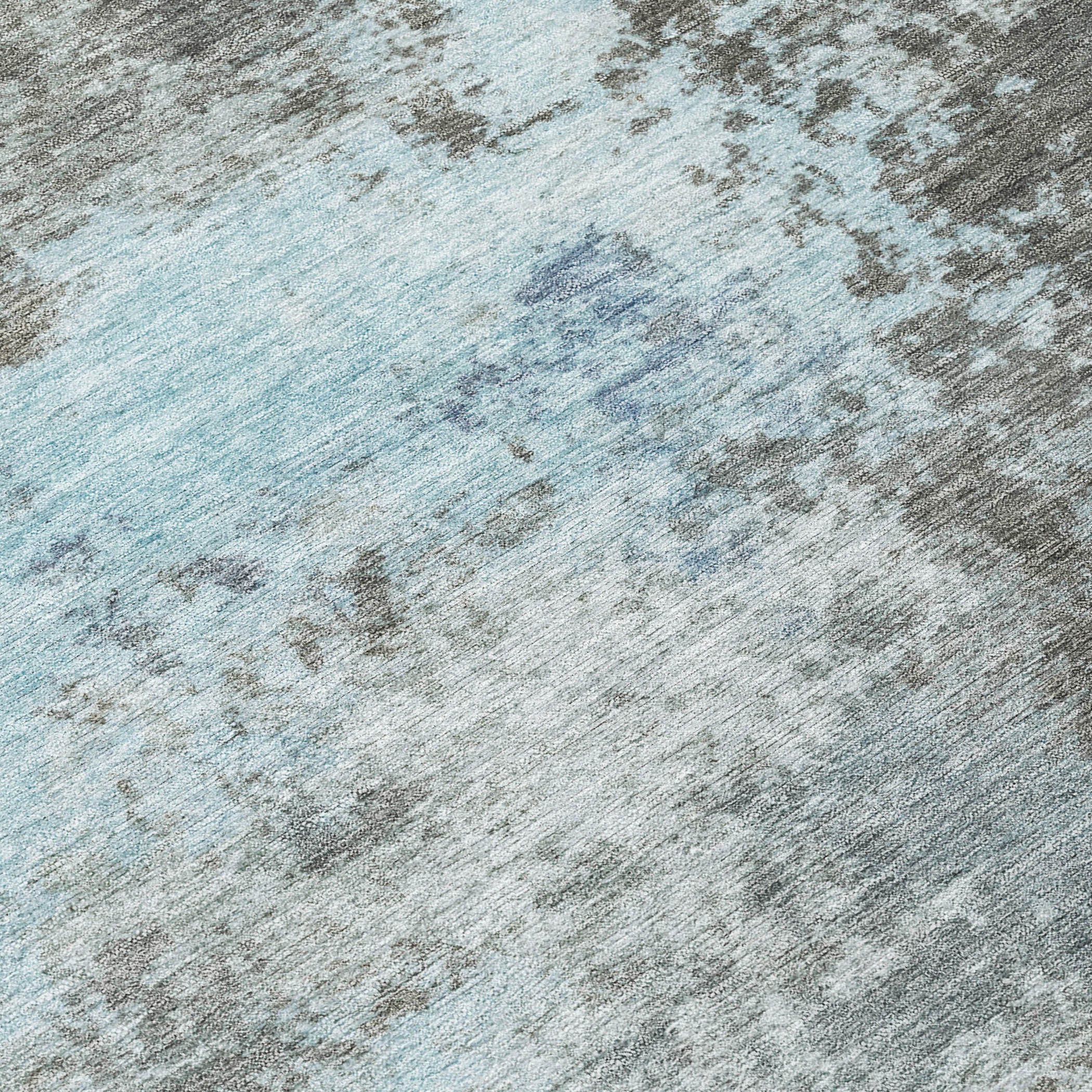 3' X 5' Taupe And Sky Blue Abstract Washable Indoor Outdoor Area Rug
