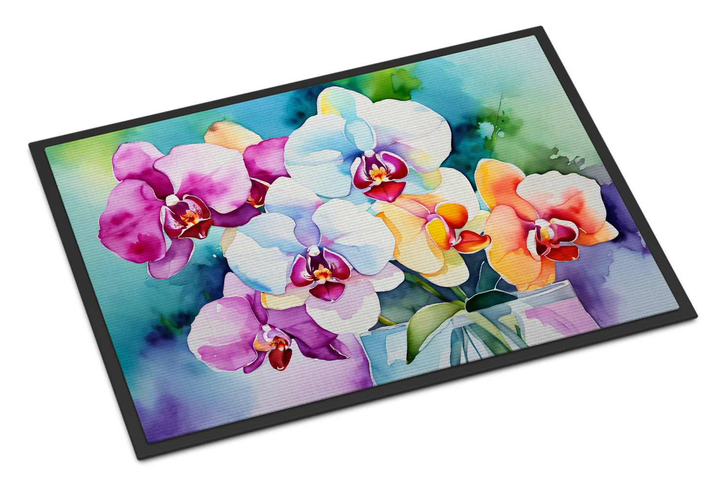 Orchids in Watercolor Doormat