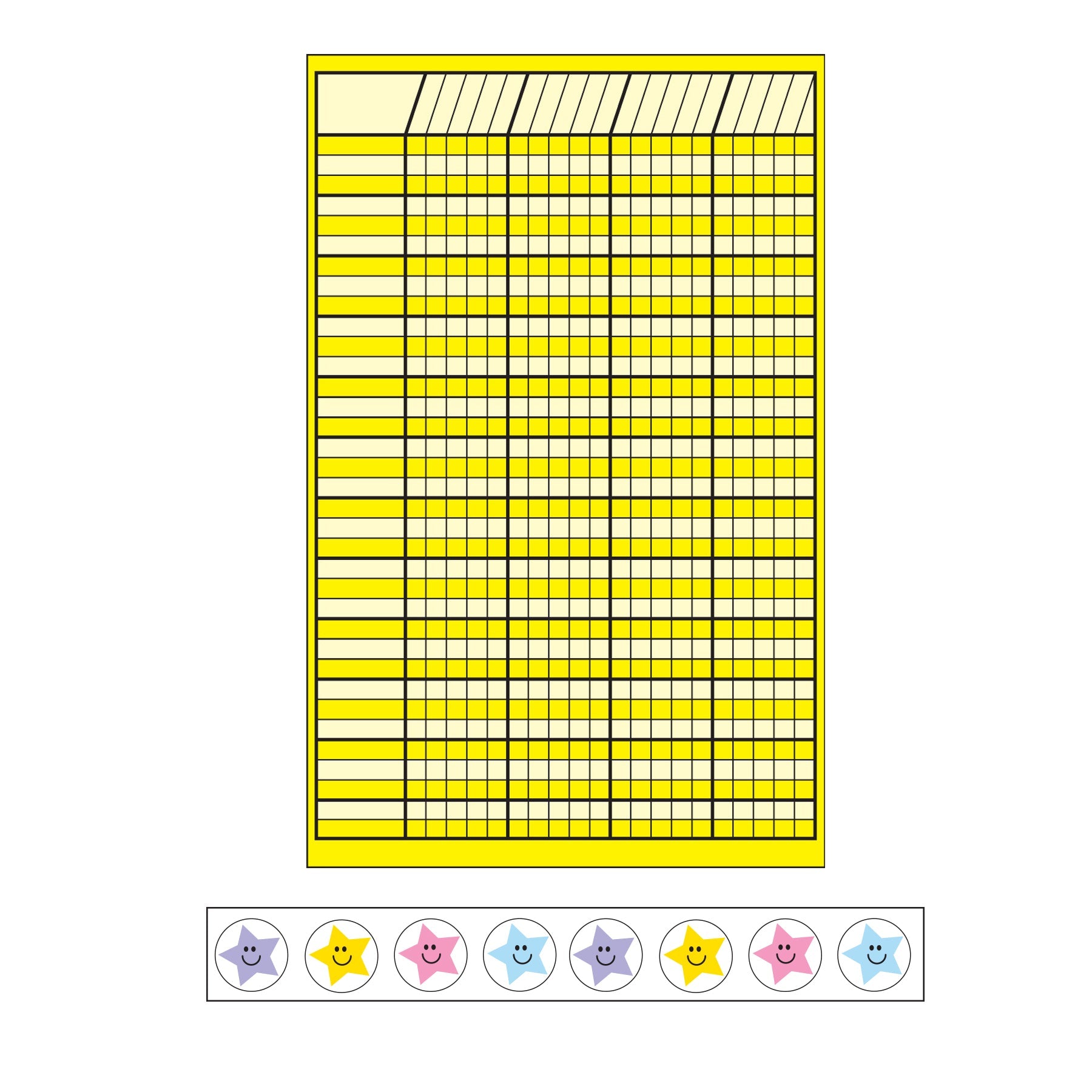 4 Piece Classroom Incentive Chart and Sticker Set - Small Yellow
