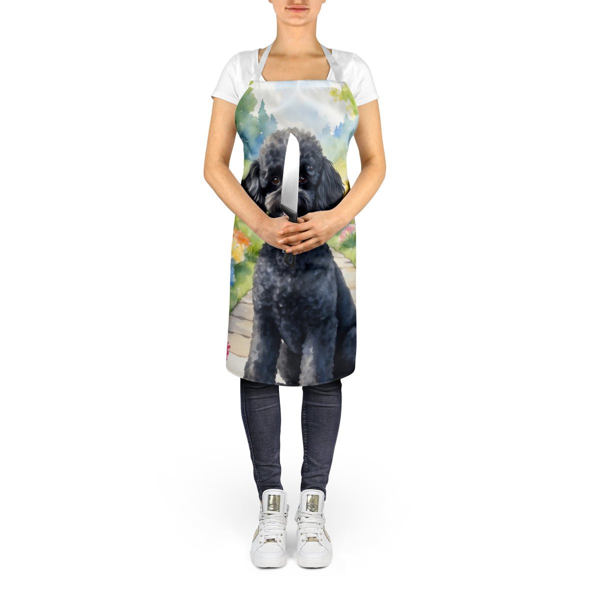 Black Poodle Spring Path Apron - Glow Haven