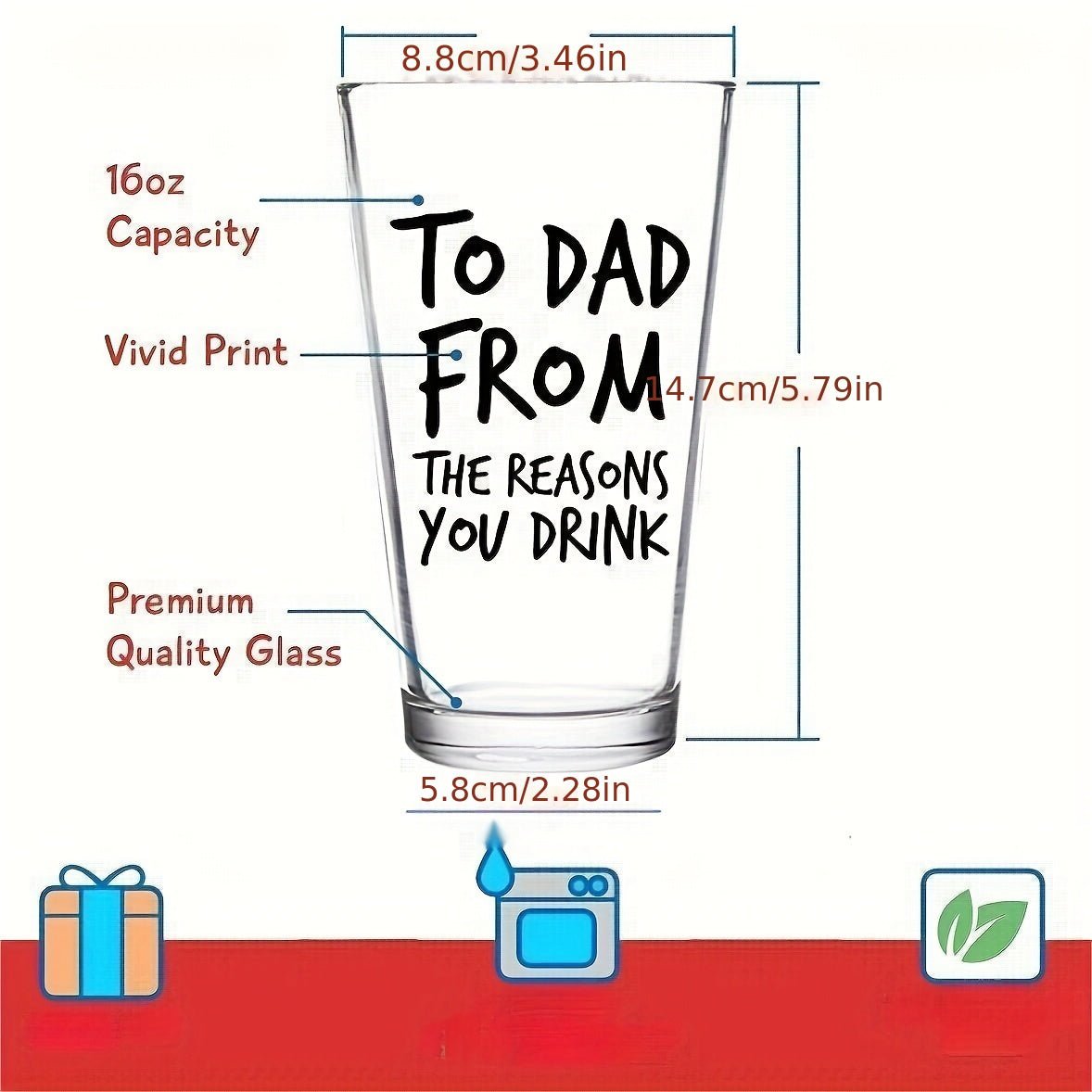 Large 500ml U - Shaped Glass Beer Cup with Letter Print - Glow Haven