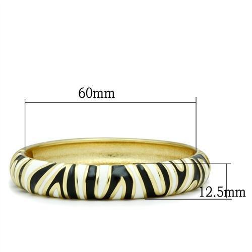 LO2152 - Flash Gold White Metal Bangle with Epoxy in No Stone - Glow Haven