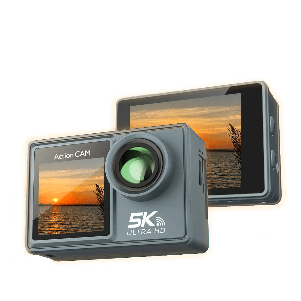 NNEOBA 5K Ultra HD Action Camera with Electronic Stabilization Grey - Glow Haven