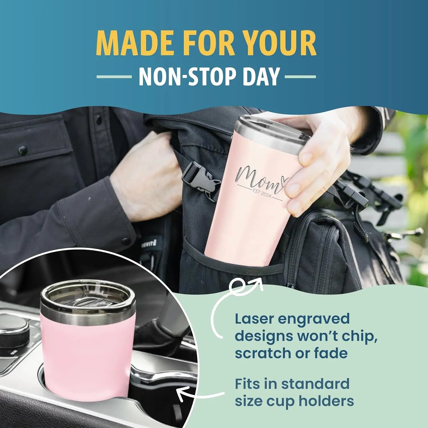 Personalised Large Name Thermos Insulated Cup Travel Mug Coffee Tea Flask Custom - Glow Haven