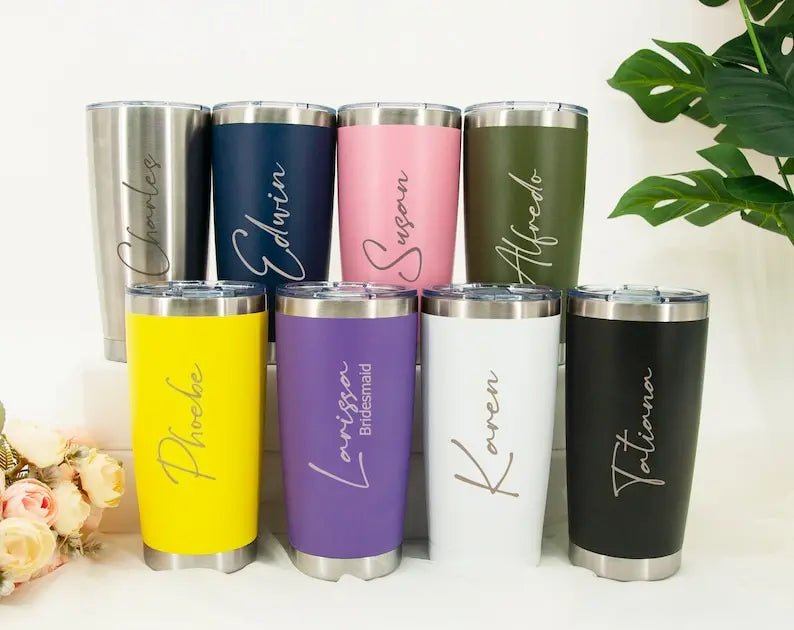 Personalised Large Name Thermos Insulated Cup Travel Mug Coffee Tea Flask Custom - Glow Haven