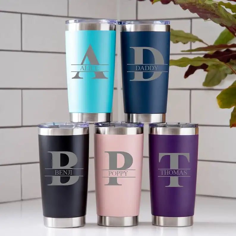 Personalised Large Name Thermos Insulated Cup Travel Mug Coffee Tea Flask Custom - Glow Haven