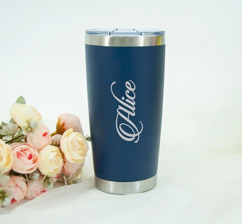 Personalised Large Name Thermos Insulated Cup Travel Mug Coffee Tea Flask Custom - Glow Haven