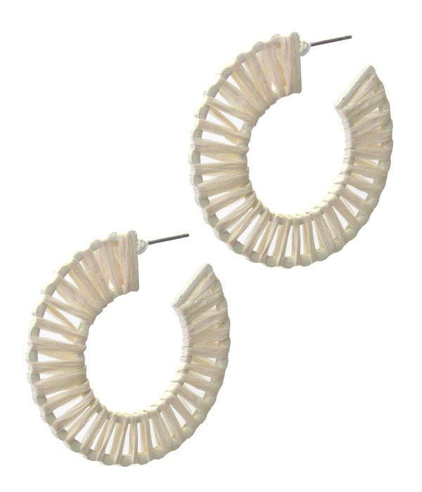 RAFFIA WRAP HOOP EARRING - Glow Haven