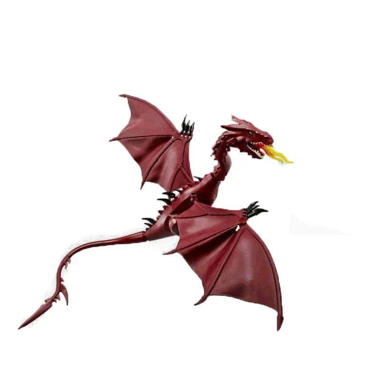 Red Smaug Flame Dragon Building Blocks - Glow Haven