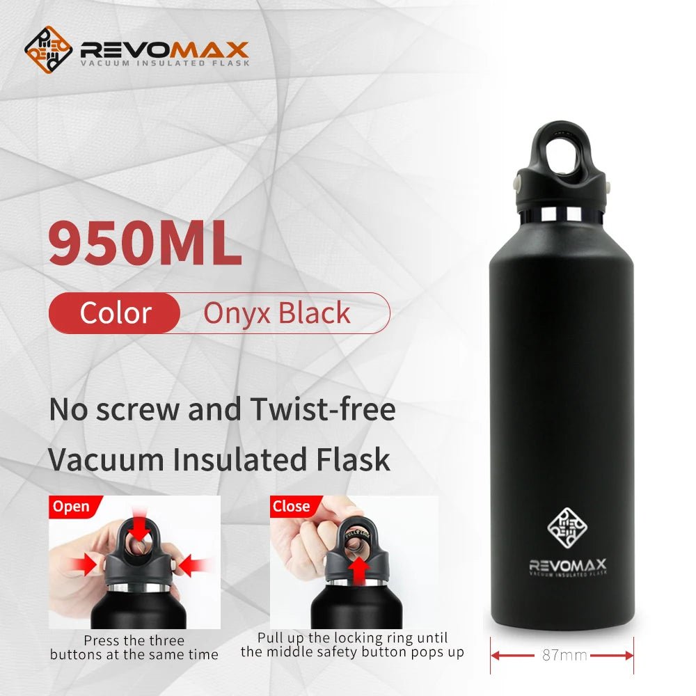 RevoMax Outdoor Sports Thermos Bottle,Double Insulation,304 Stainless Steel Insulated Vacuum Flask,Travel Gym Mug,355 - 1000mlML - Glow Haven