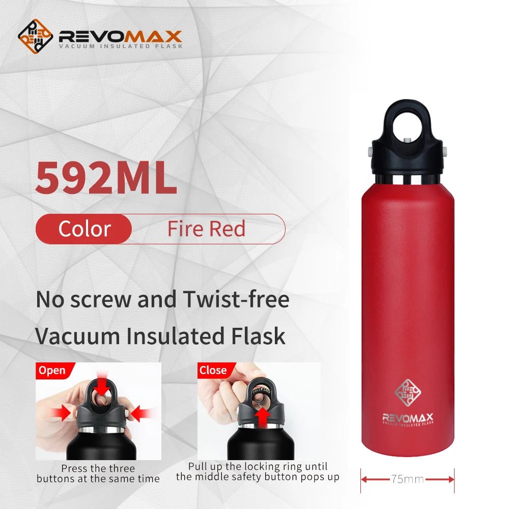 RevoMax Outdoor Sports Thermos Bottle,Double Insulation,304 Stainless Steel Insulated Vacuum Flask,Travel Gym Mug,355 - 1000mlML - Glow Haven