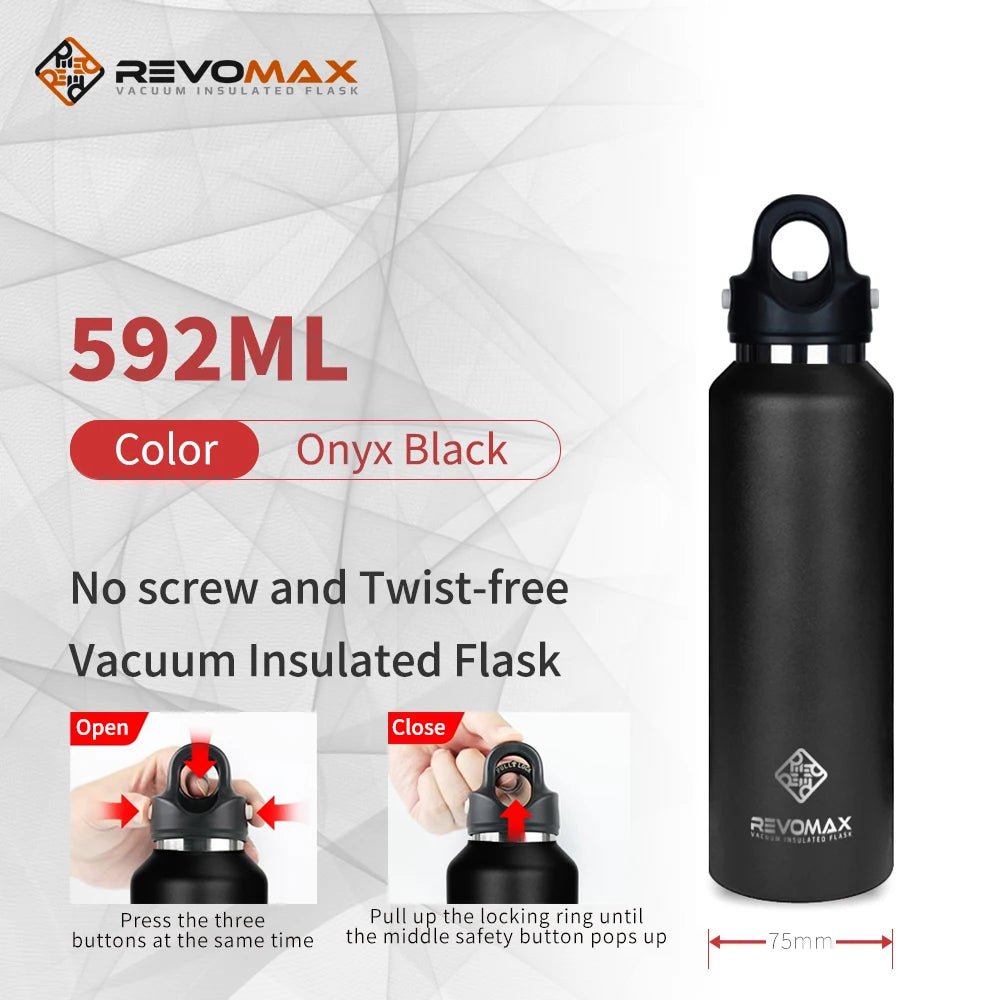 RevoMax Outdoor Sports Thermos Bottle,Double Insulation,304 Stainless Steel Insulated Vacuum Flask,Travel Gym Mug,355 - 1000mlML - Glow Haven