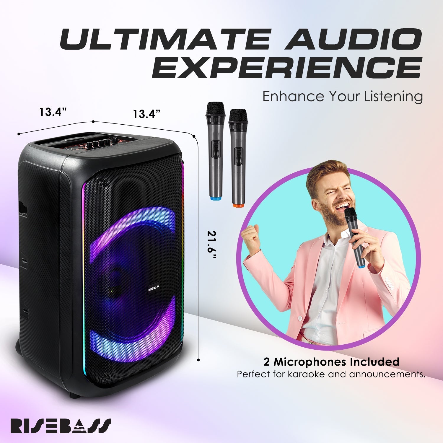 Risebass Trolley Speaker with 14” Subwoofer - Glow Haven