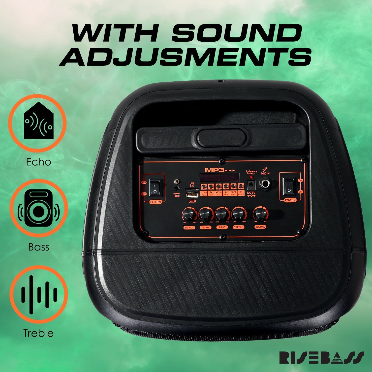 Risebass Trolley Speaker with 14” Subwoofer - Glow Haven