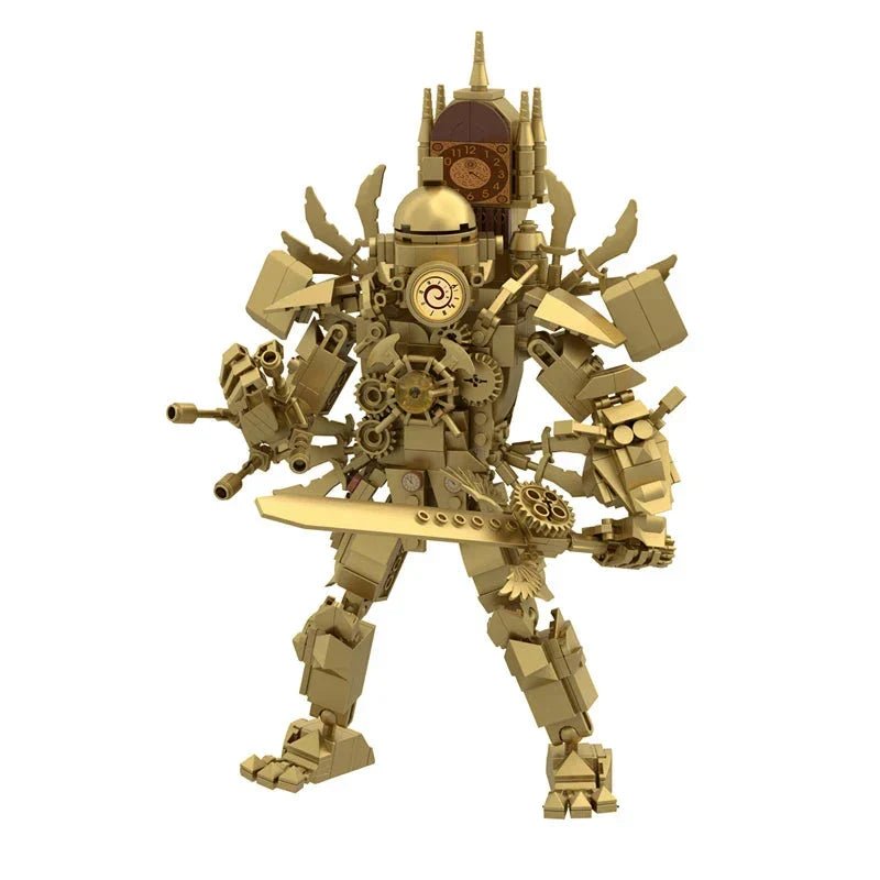 Skibidi Toilet Titan Clock Man Building Block Set - Glow Haven