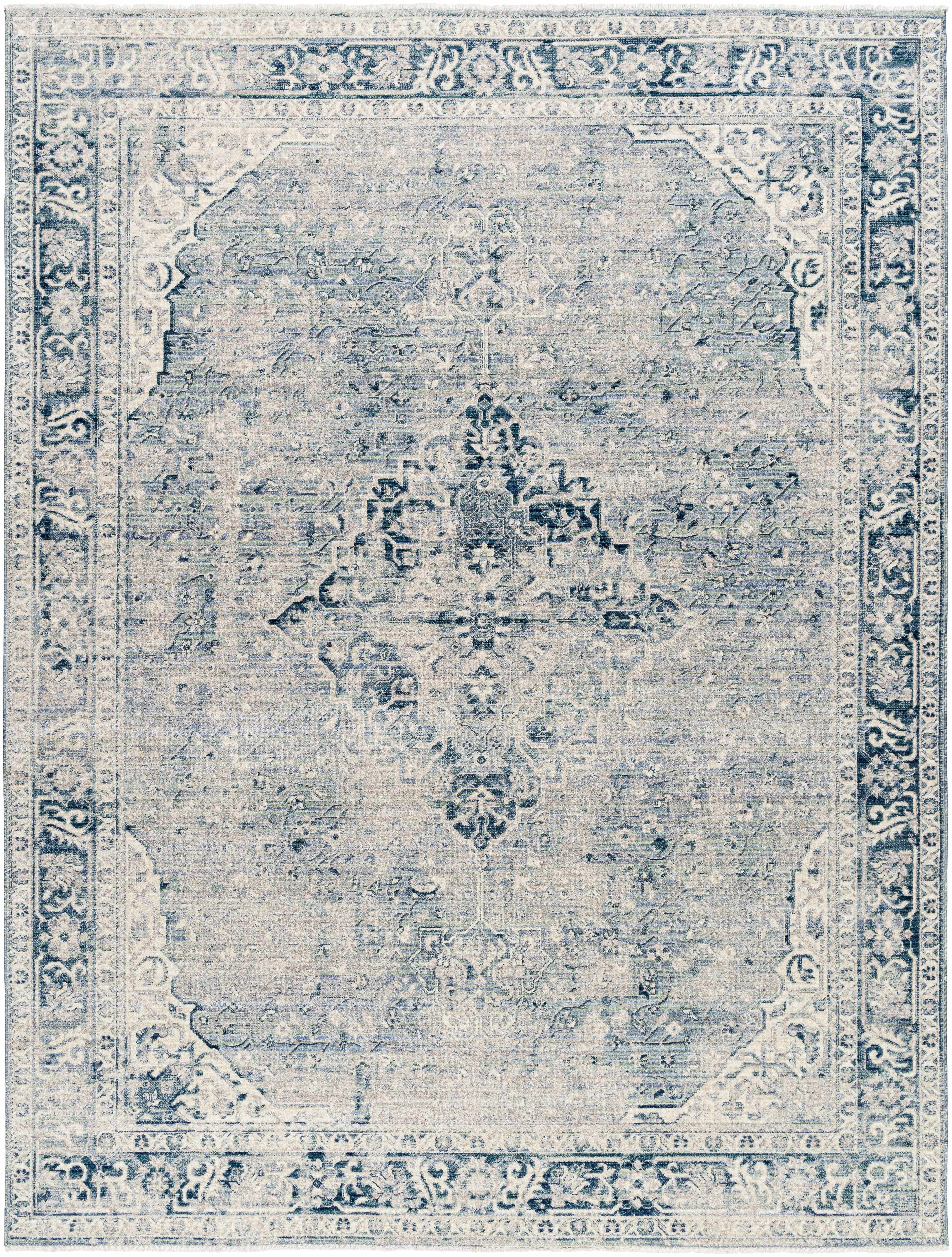 Jemma Blue Medallion Area Rug - Clearance