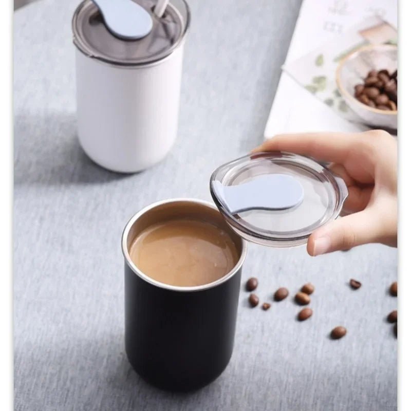 300ML Stainless Steel Coffee Cup Mug with Lid Simple Insulated Coffee Mug Thermal Bottle Heat - resistant Thermos Mug Drinkware - Glow Haven
