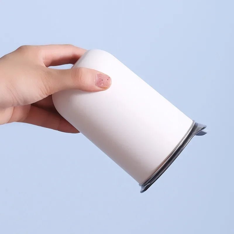 300ML Stainless Steel Coffee Cup Mug with Lid Simple Insulated Coffee Mug Thermal Bottle Heat - resistant Thermos Mug Drinkware - Glow Haven