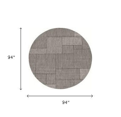 8' Gray Southwestern Indoor Outdoor Area Rug
