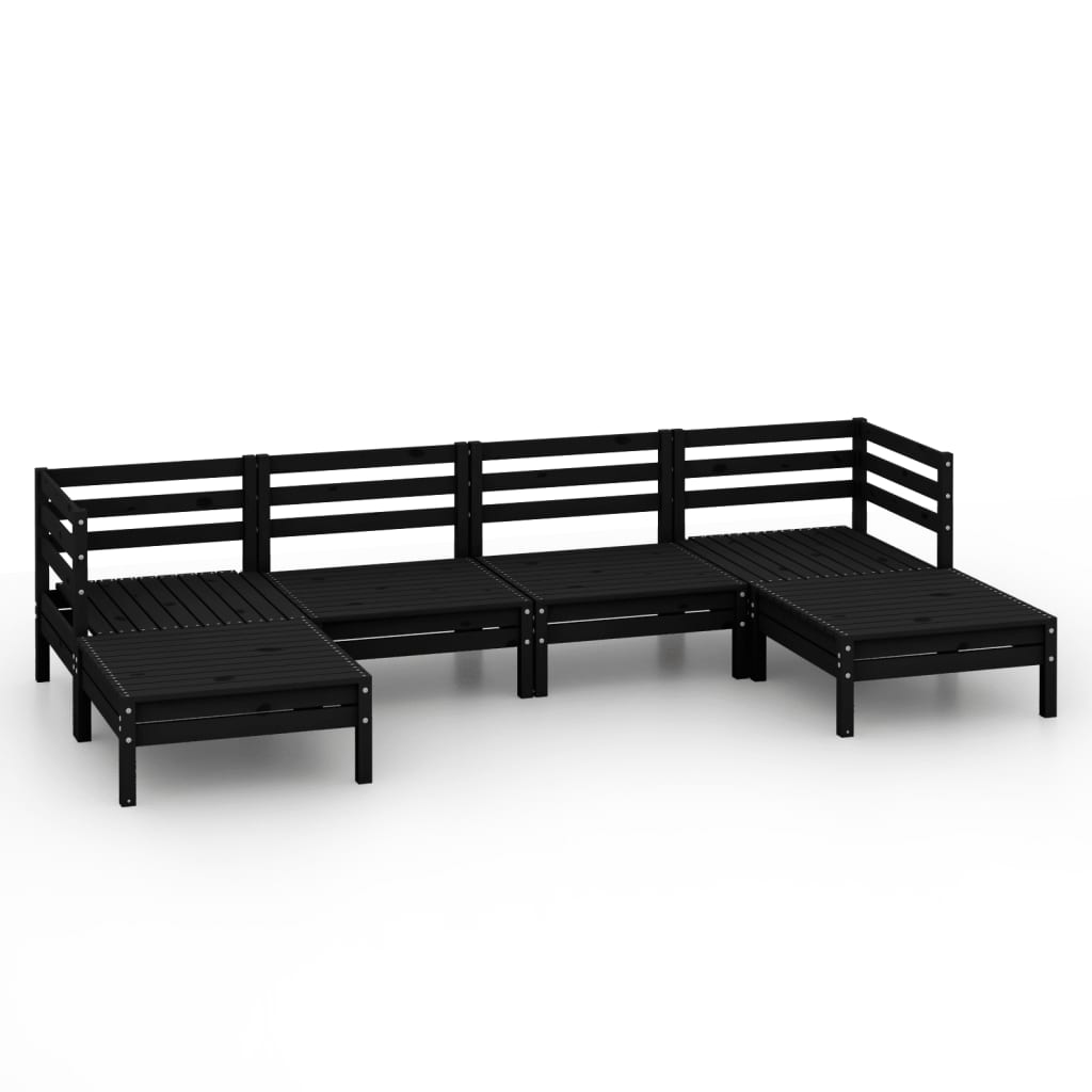 vidaXL Patio Furniture Set 6 Piece Garden Sectional Sofa Set Solid Wood Pine