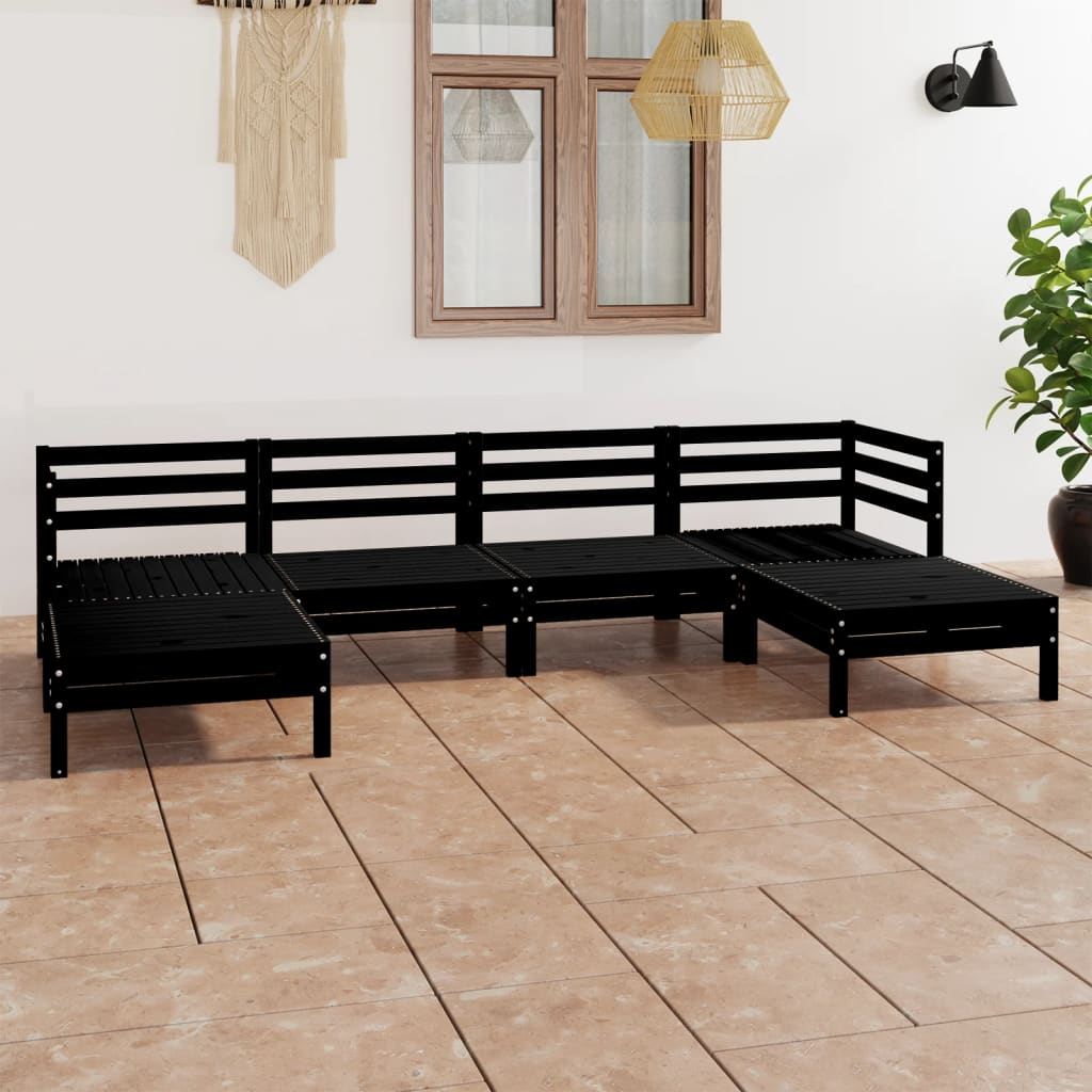 vidaXL Patio Furniture Set 6 Piece Garden Sectional Sofa Set Solid Wood Pine