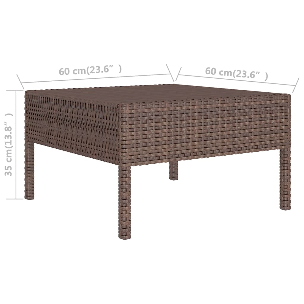 vidaXL 8 Piece Patio Lounge Set with Cushions Poly Rattan Brown