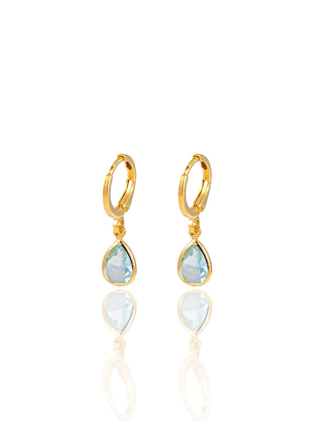 Dangle Huggies Earrings With Cz Cubic Zirconia Stones (K180)