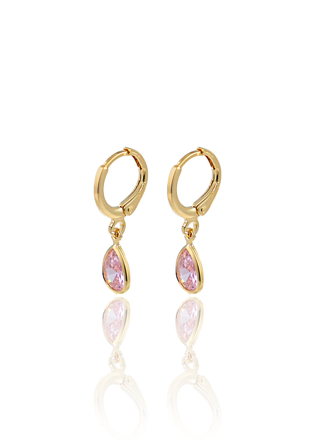 Dangle Huggies Earrings With Cz Cubic Zirconia Stones (K180)