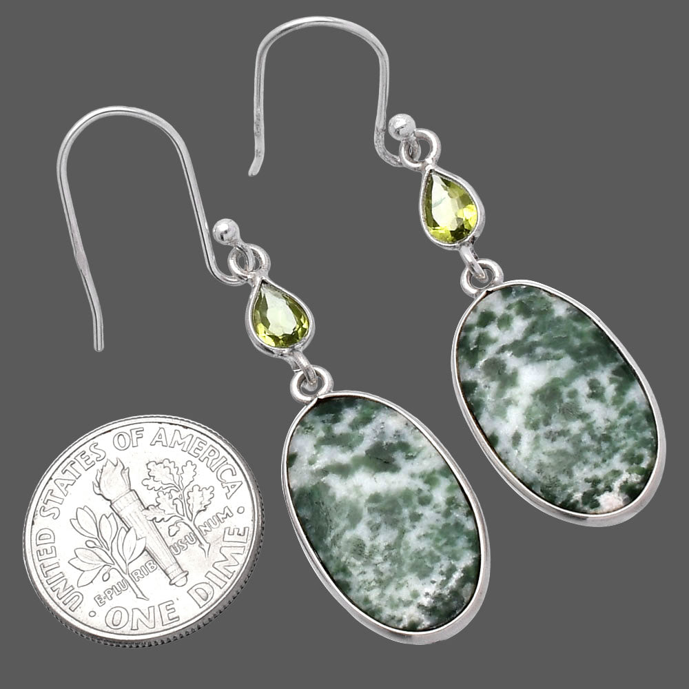Natural Dioptase & Peridot Earrings E-1002 SDE80652