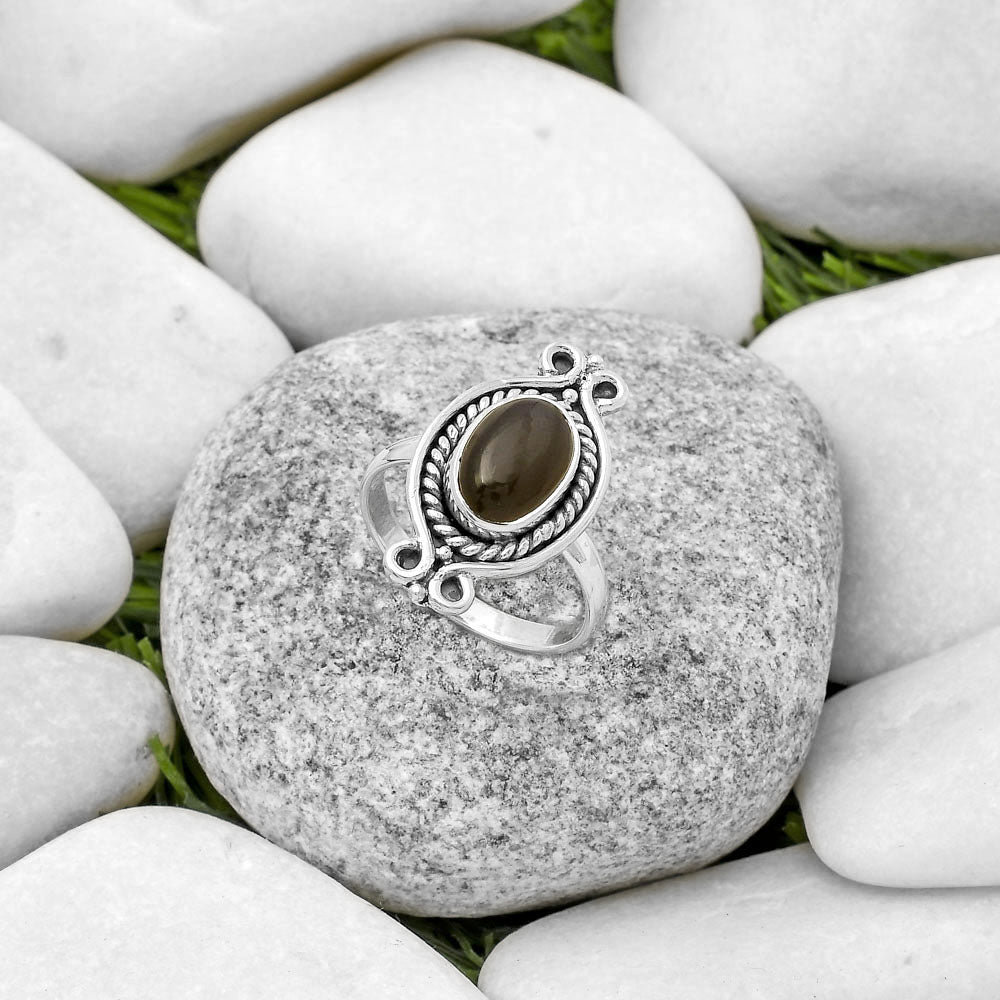 Natural Gray Moonstone Ring size-8.5 R-1108 SDR170734
