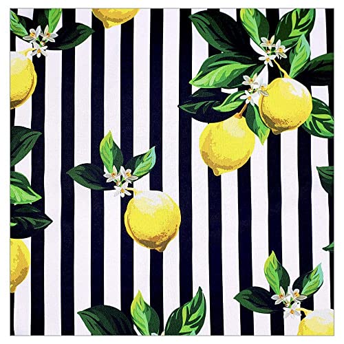 Charlo's Cloth Napkins Set of 4 Charlo's Sicilian Lemon 16" by 16" - Black - Glow Haven