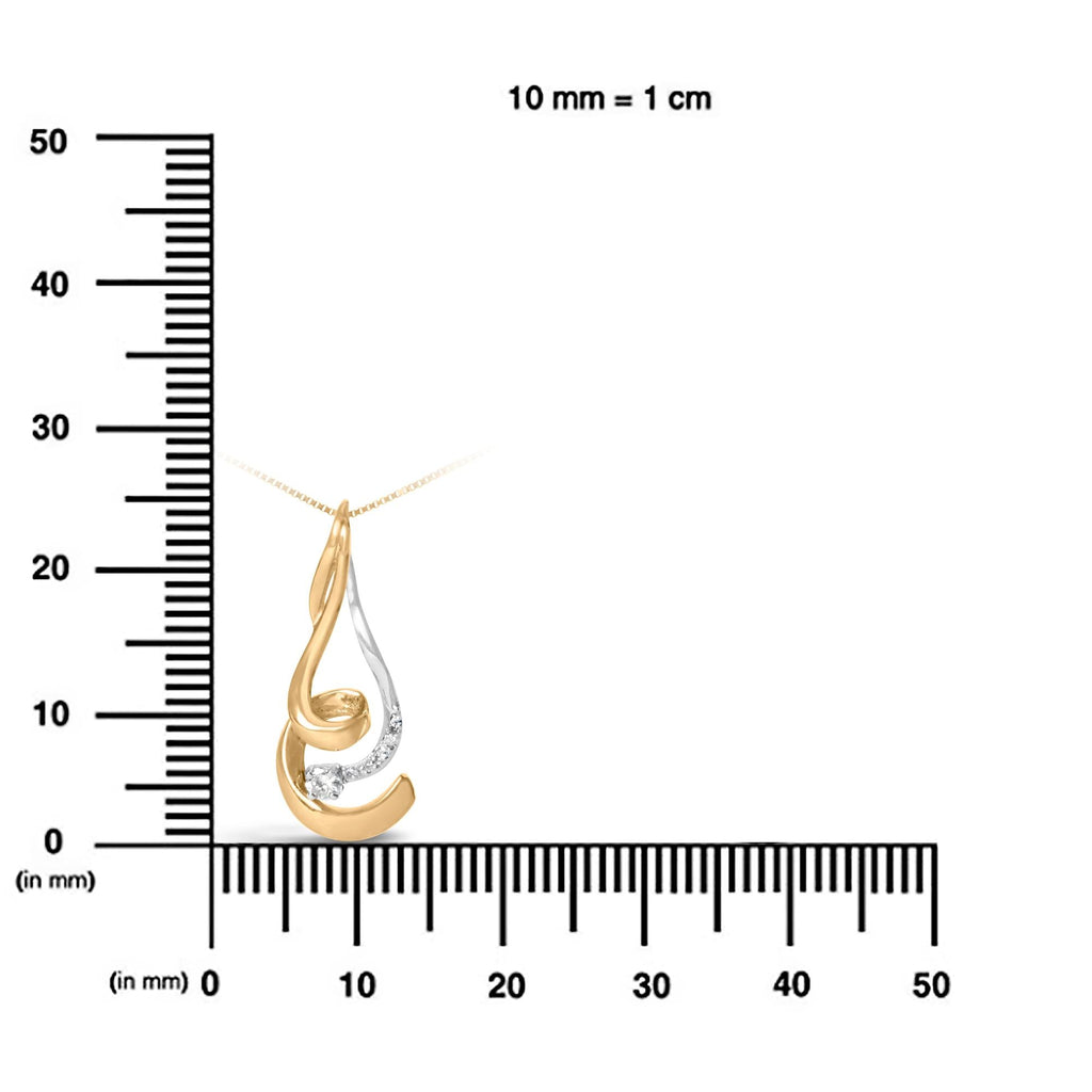 Espira 10K Two - Tone Gold 1/10 cttw Round Cut Diamond Swirl Pendant Necklace (I - J, I2 - I3) - Glow Haven