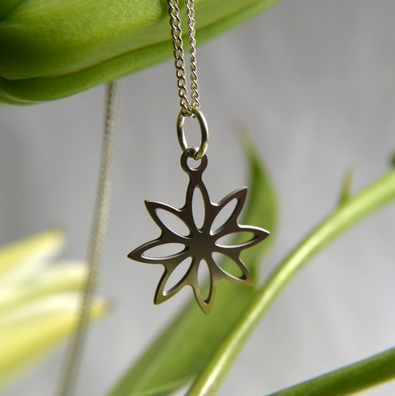 Lotus Blossom Pendant in stainless steel