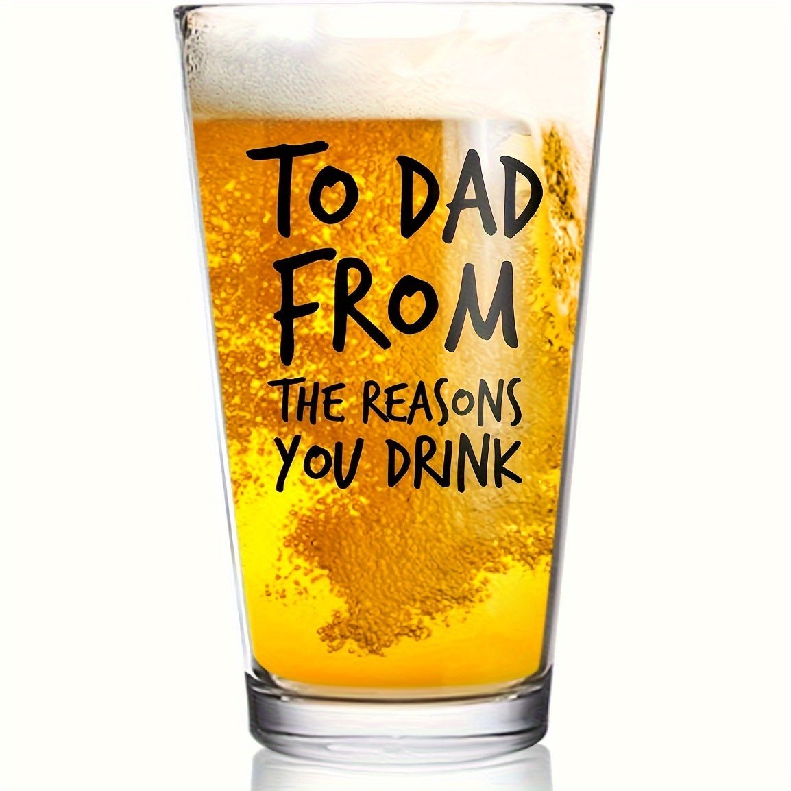 Large 500ml U - Shaped Glass Beer Cup with Letter Print - Glow Haven