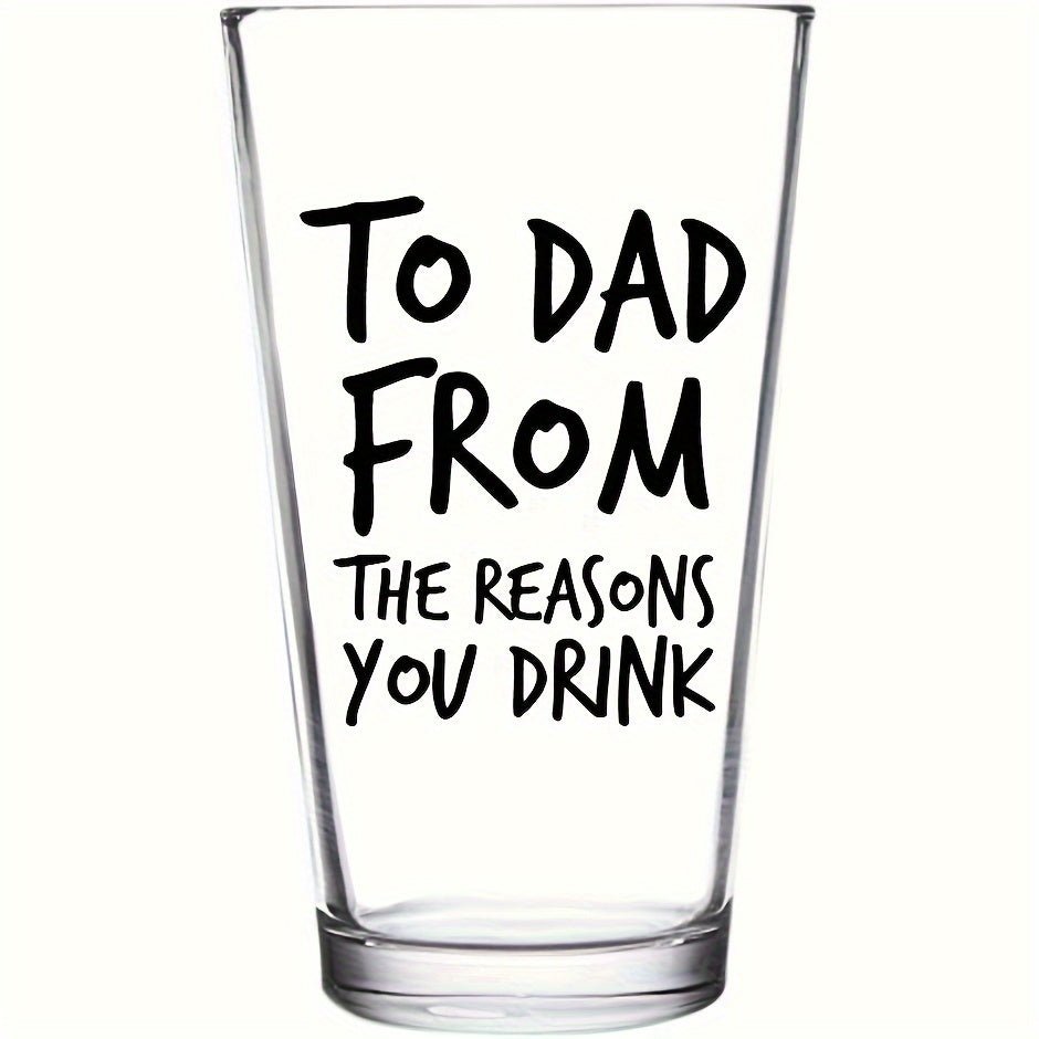 Large 500ml U - Shaped Glass Beer Cup with Letter Print - Glow Haven
