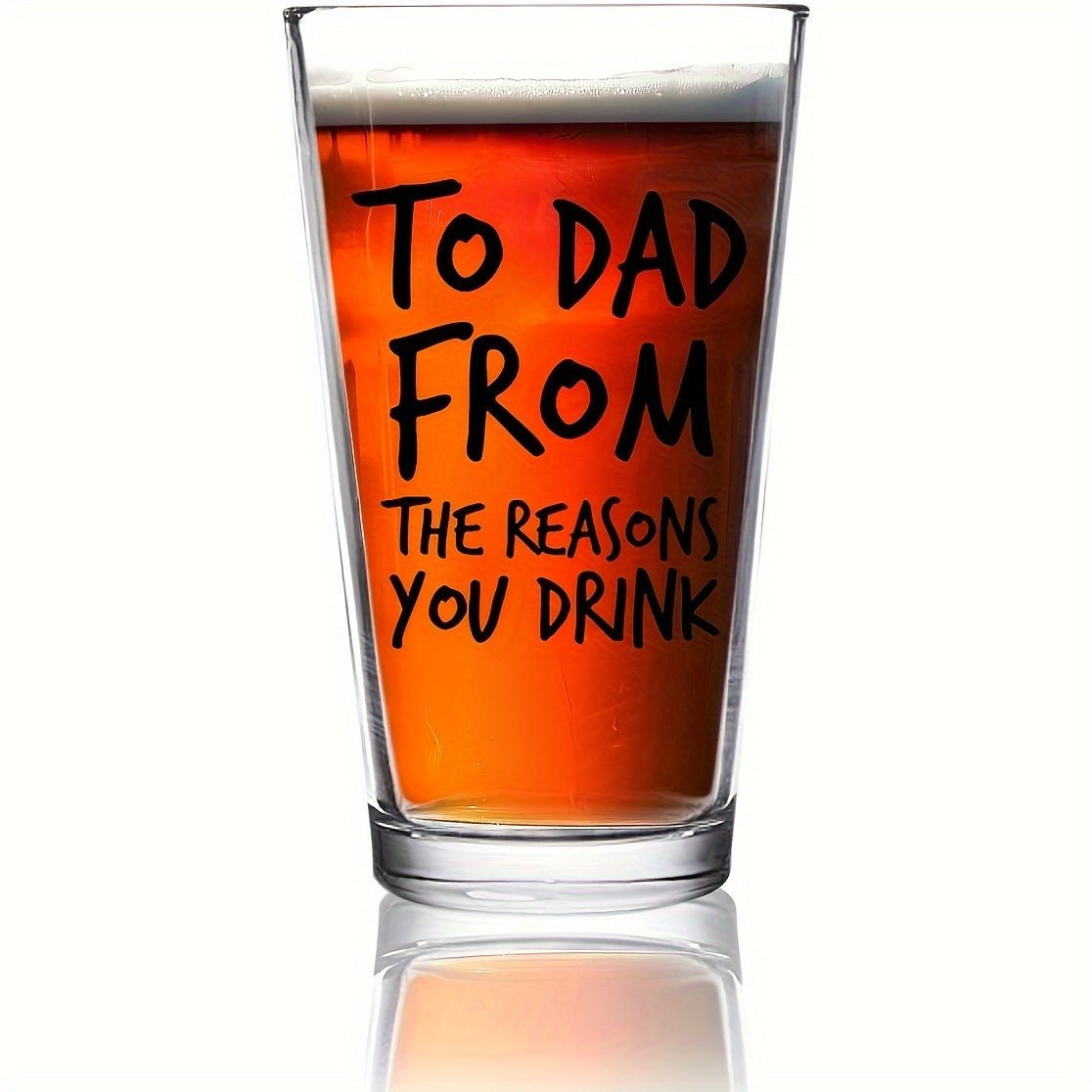 Large 500ml U - Shaped Glass Beer Cup with Letter Print - Glow Haven